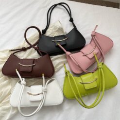 Moon shape handbag for women with zipper closure – 3 way carry crescent bag – RedBag BD