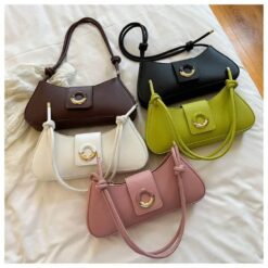 Medium shoulder bag for women with zipper closure and adjustable strap – PU handbag – RedBag BD
