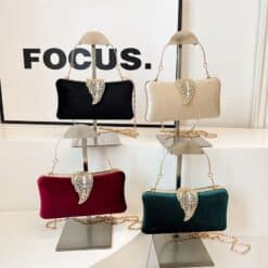 Small party clutch for women with button closure – mini PU shoulder bag – RedBag BD
