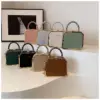 Box shape party bag for women with button closure – small PU shoulder bag – RedBag BD