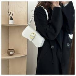 Alternative view of Small Shoulder Bag for Women | Button Cover PU Handbag RDD428