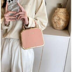 Alternative view of Box Shape Party Bag for Women | Small PU Shoulder Bag RRM132