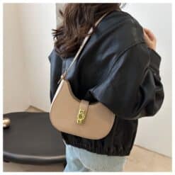 Alternative view of Dual Belt Shoulder Bag for Women | Medium PU Handbag RRM181