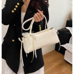 Alternative view of Medium Tote Bag for Women | PU Handbag with Scarf RASC411