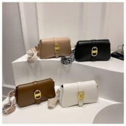 Crossbody bag for women with button closure – small PU handbag – RedBag BD
